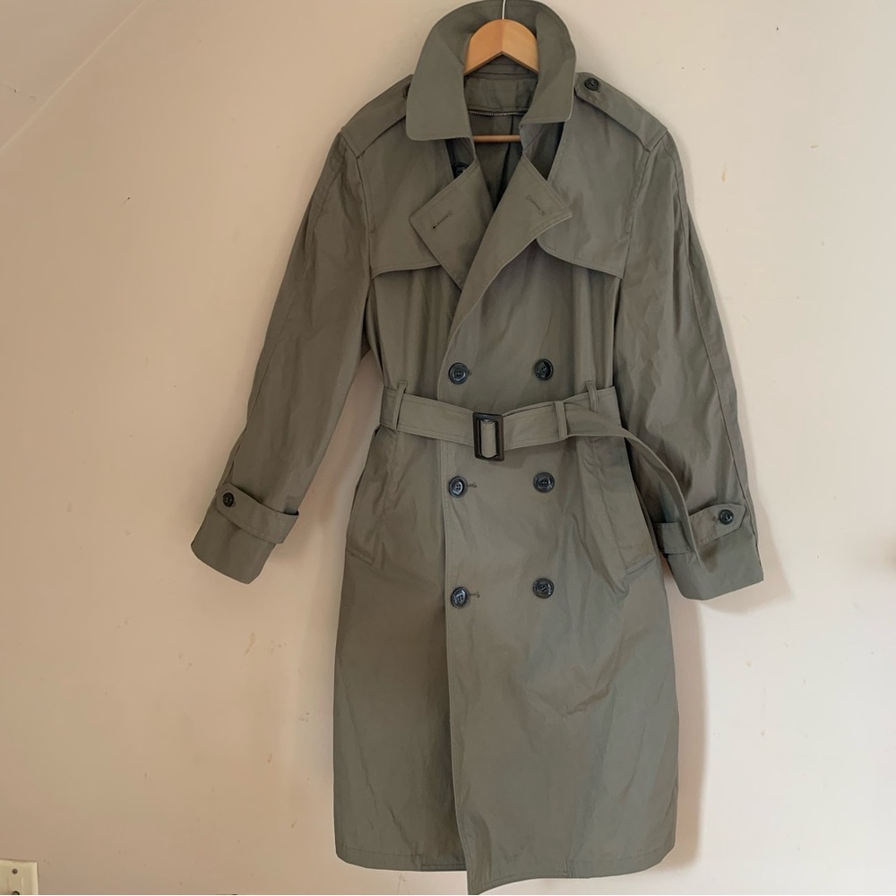 Unisex Green Trench Coat
